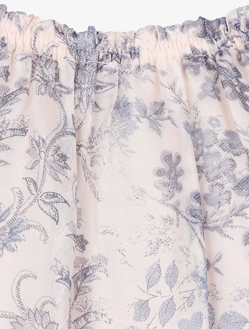 Blouse fleurie - nude
