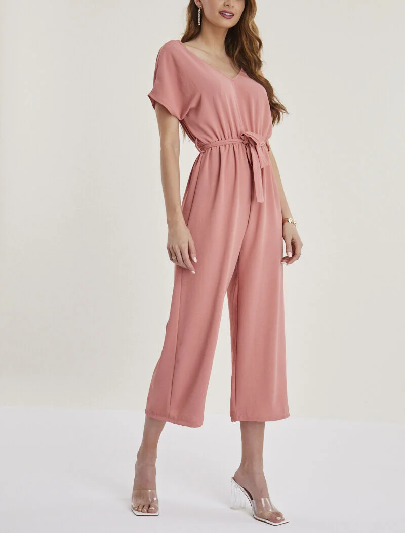 Combinaison style jupe culotte - rose foncé