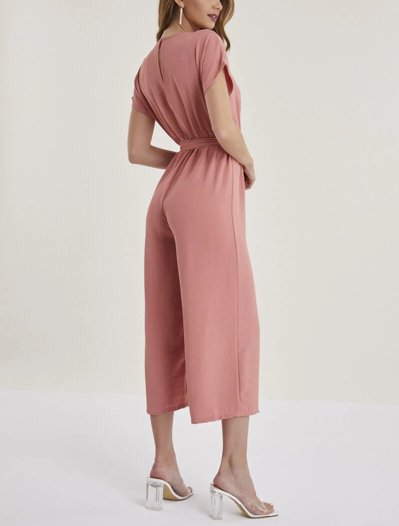 Combinaison style jupe culotte - rose foncé