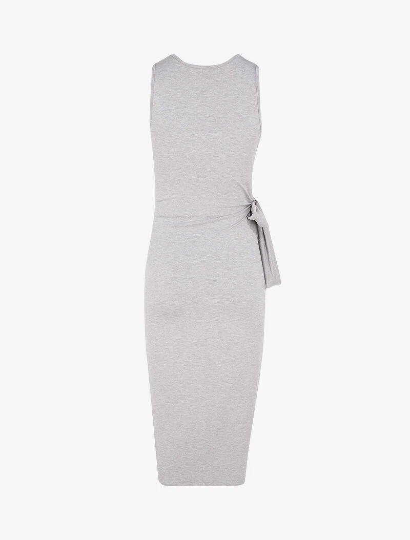 Robe à empiècements à nouer - gris clair
