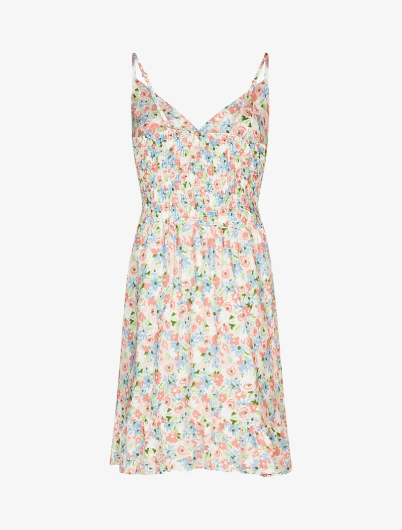 Robe légère fleurie à cache coeur - rose