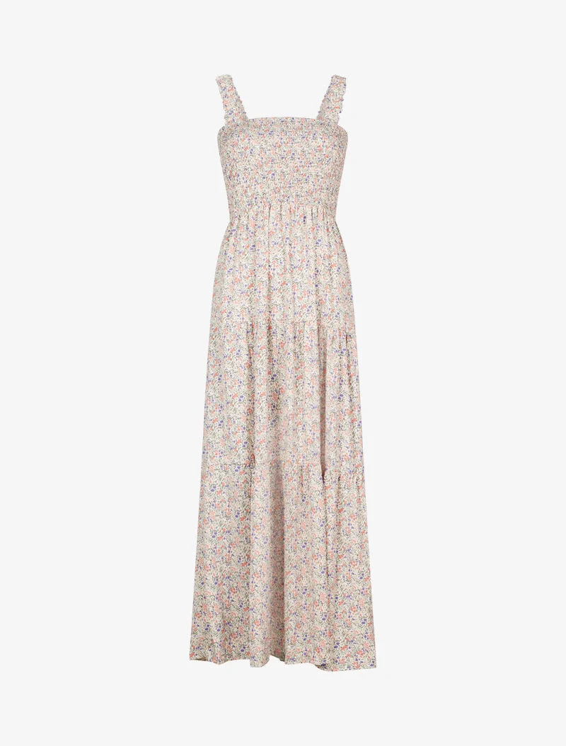 Robe longue à petites fleurs - rose