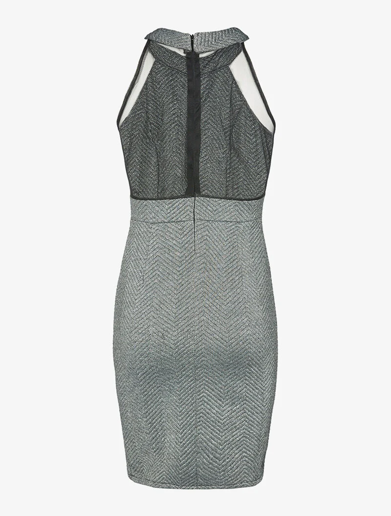 Robe col américain irisée - gris
