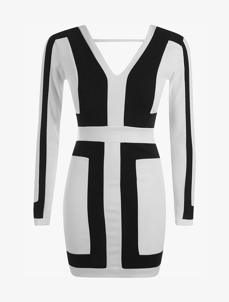 Robe graphique - blanc/noir - blanc et noir