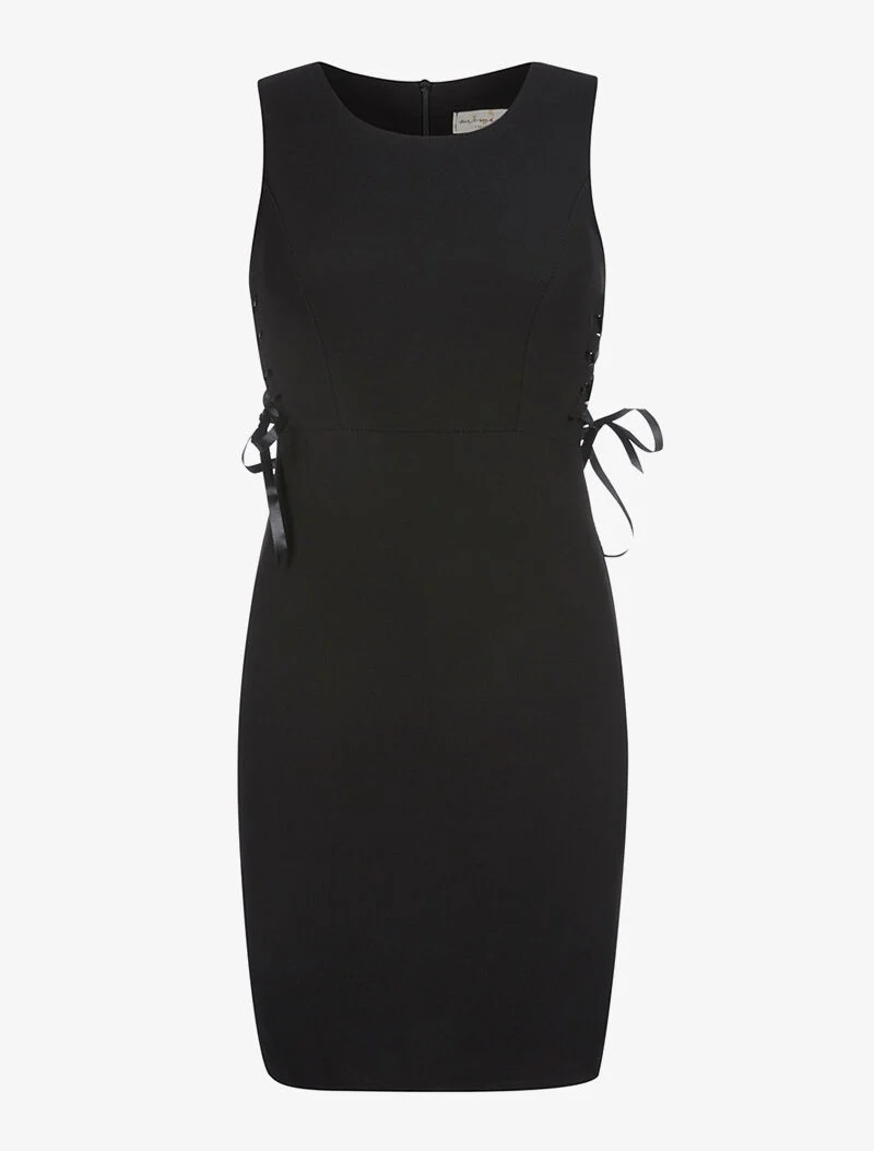 Robe côtés à corsets - noir