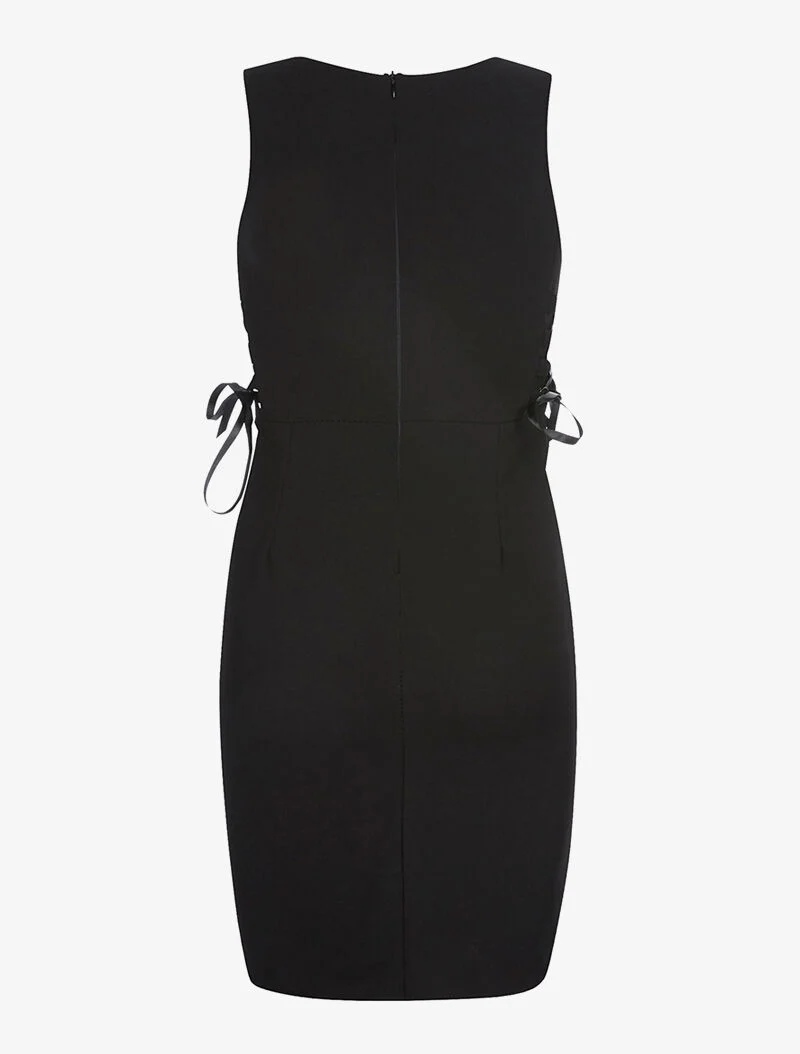 Robe côtés à corsets - noir