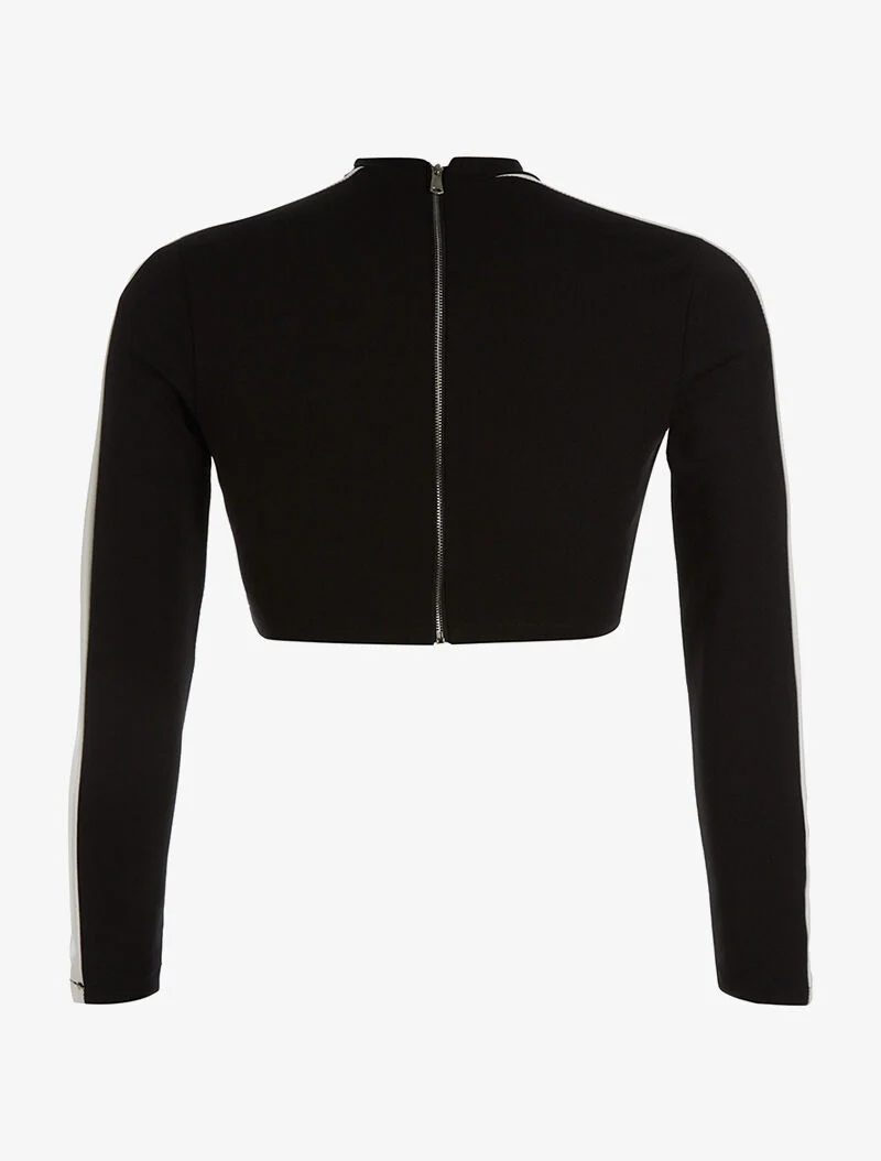 Crop-top graphique - noir/blanc