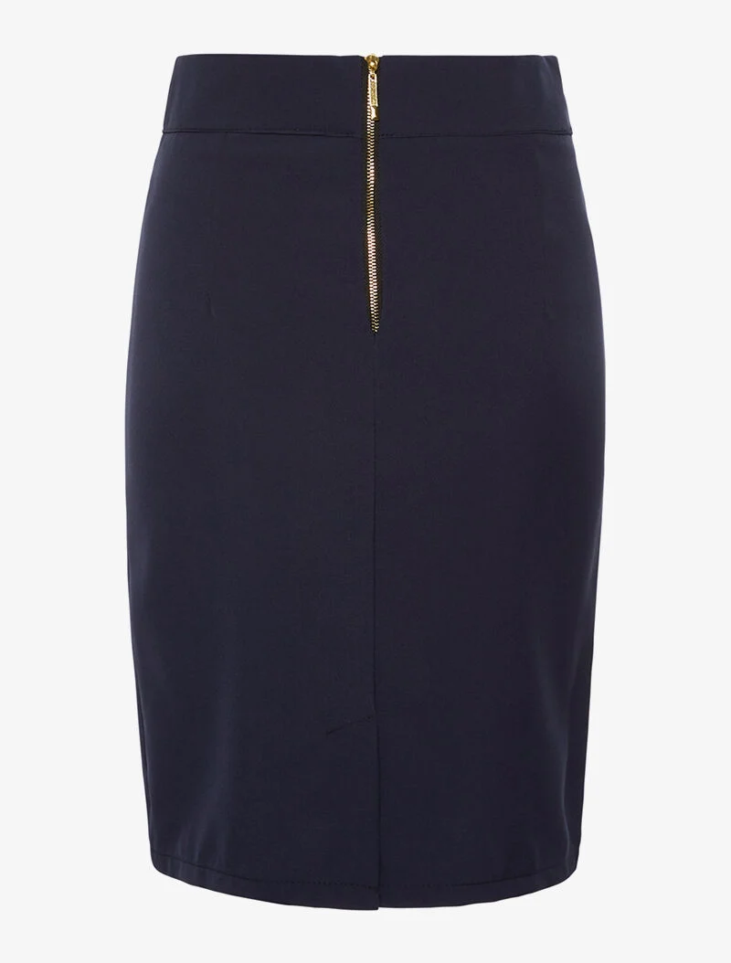 Jupe tailleur 2 plis - marine