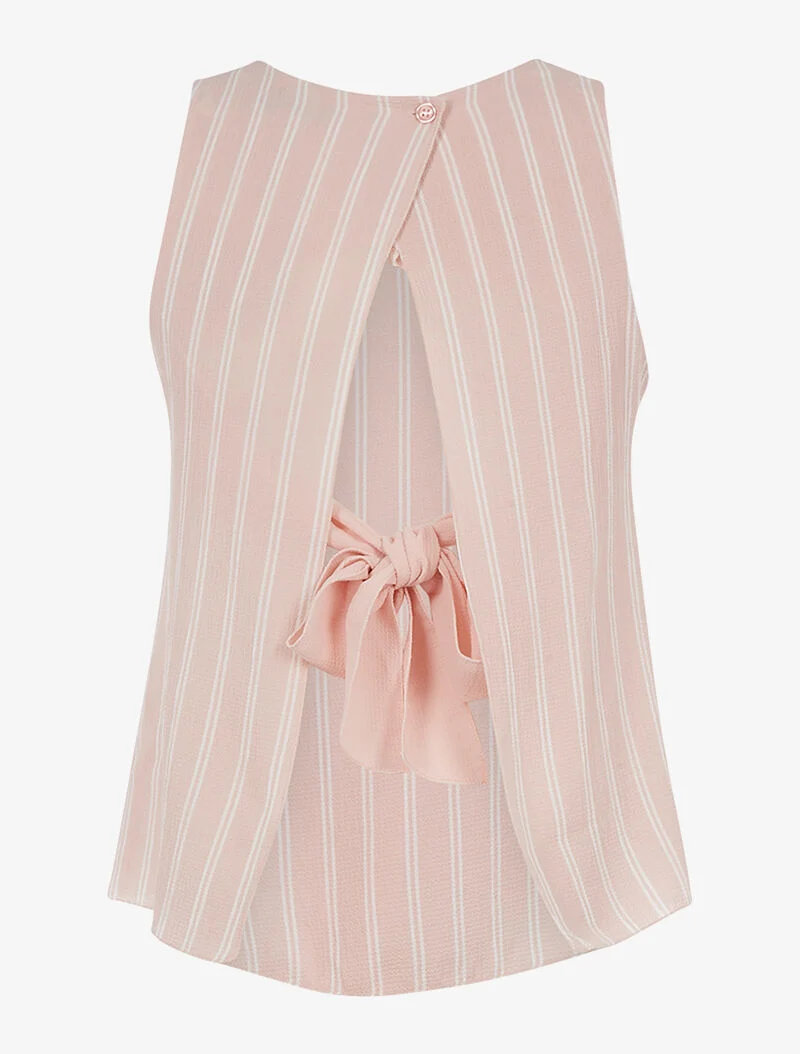 Top dos à nouer - rose