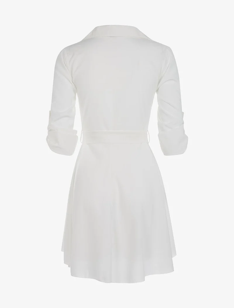 Robe chemise saharienne - blanc