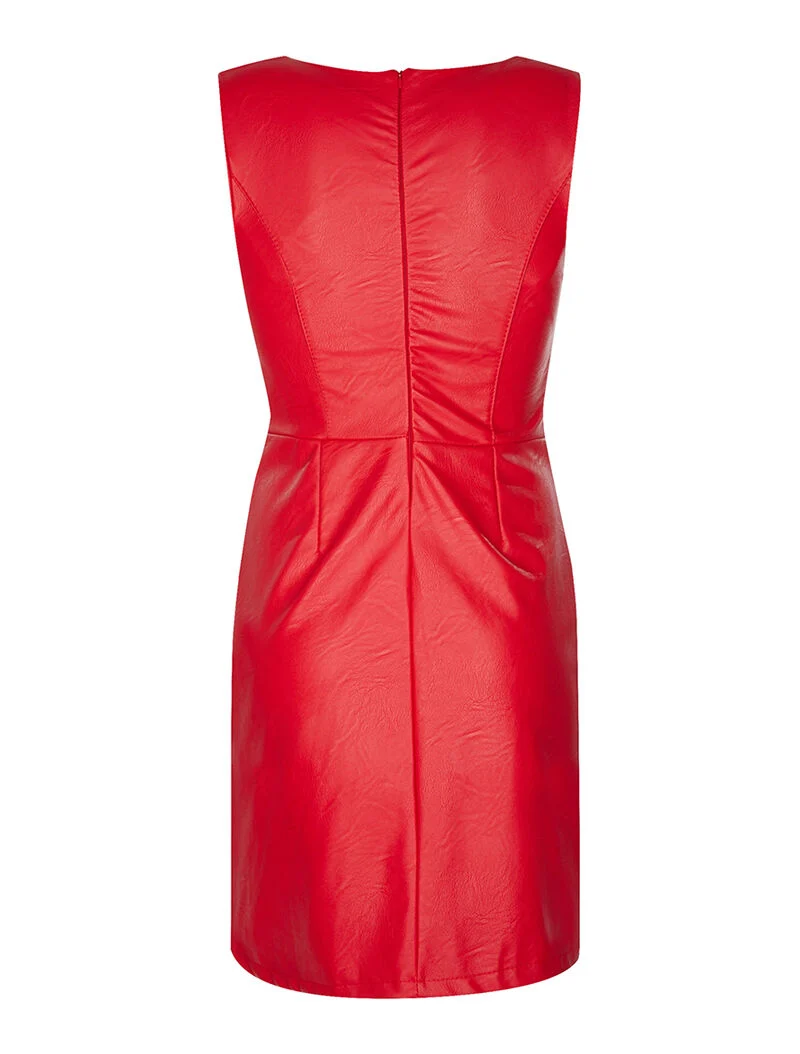Robe simili à zips - rouge