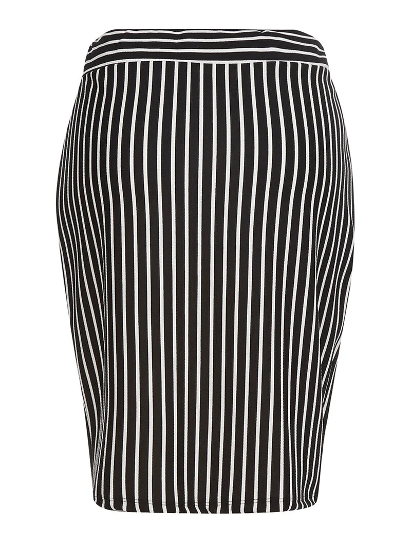 Jupe effet mousseline à rayures - noir/blanc