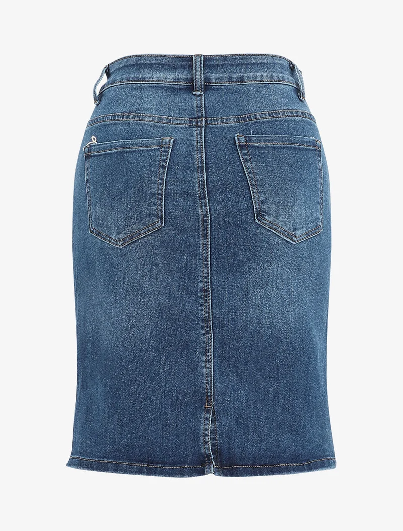 Jupe en jean coupe droite - Bleu