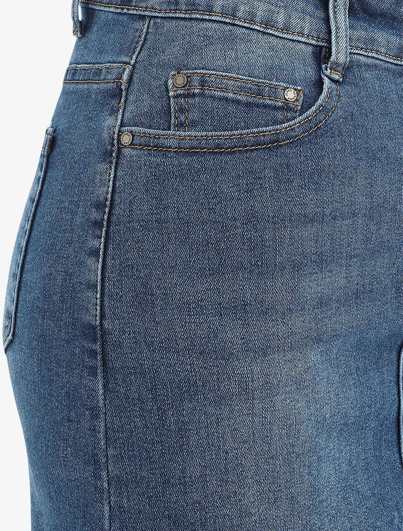 Jupe en jean coupe droite - Bleu