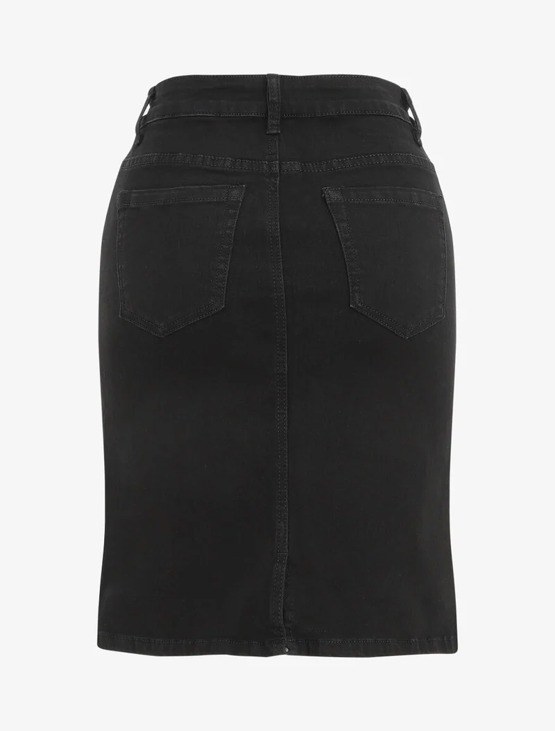 Jupe en jean coupe droite - Noir