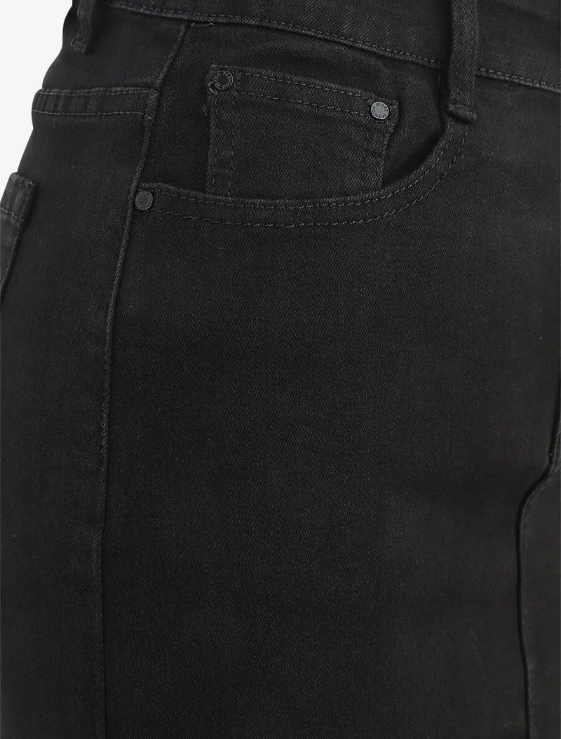 Jupe en jean coupe droite - Noir
