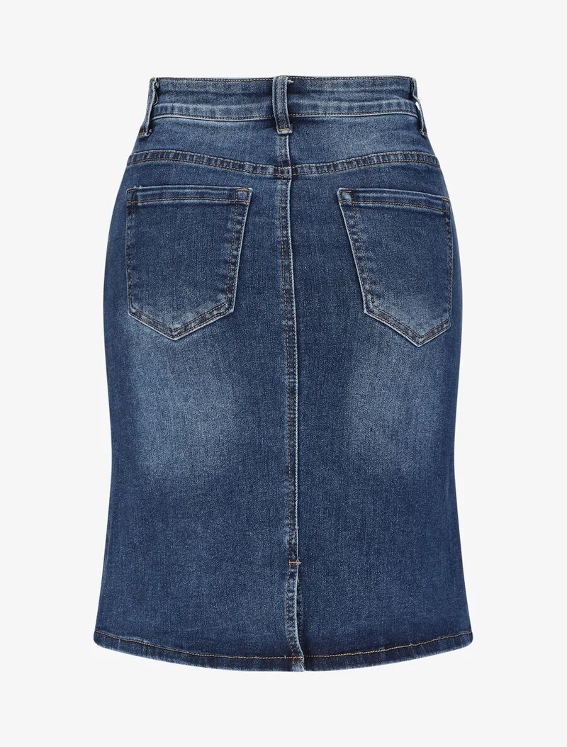 Jupe en jean coupe droite - Bleu