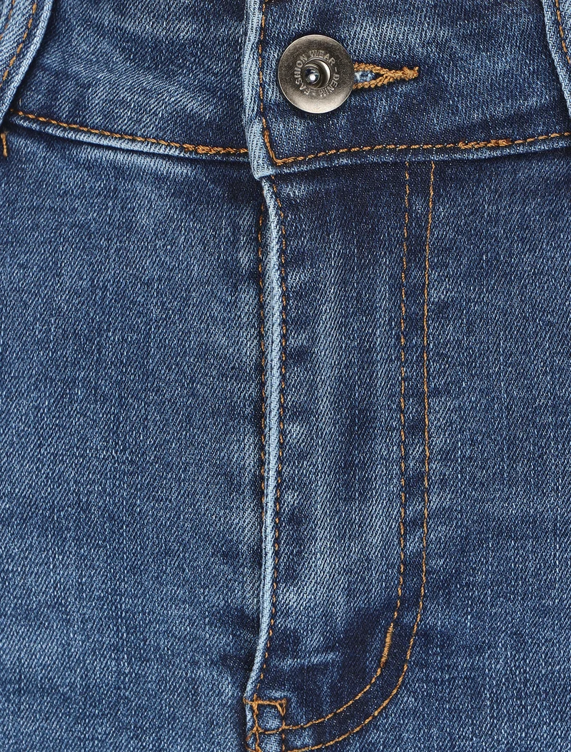 Jupe droite en jean - Bleu