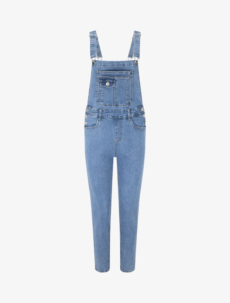 Salopette en jean coupe slim - Bleu