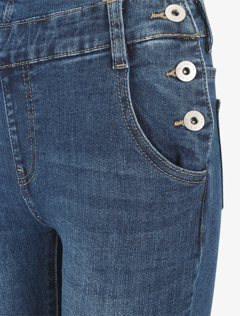 Salopette skinny en jean - Bleu