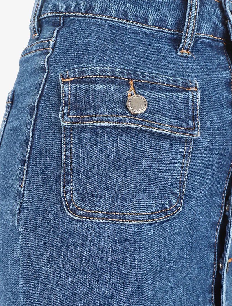 Jupe en jean boutonnée - Bleu