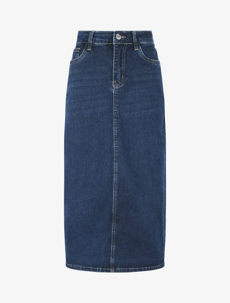 Jupe longue en jean - Bleu