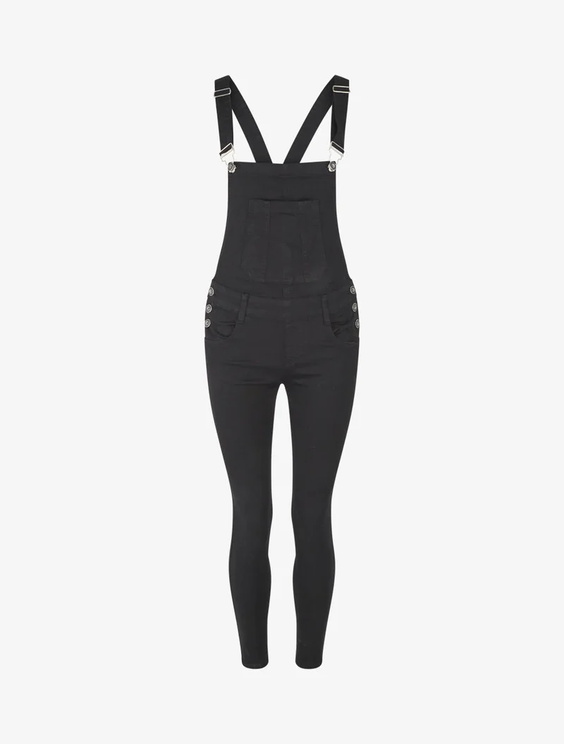 Salopette taille basse coupe skinny - Noir