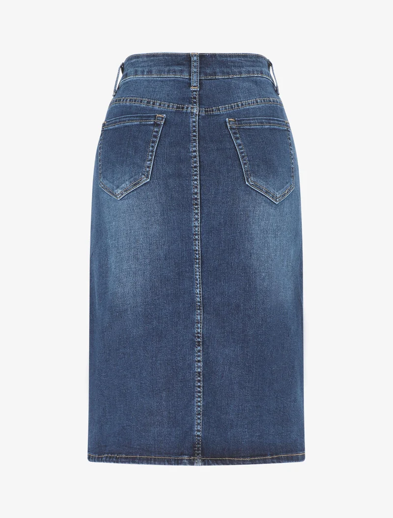 Jupe en jean à boutons - Bleu