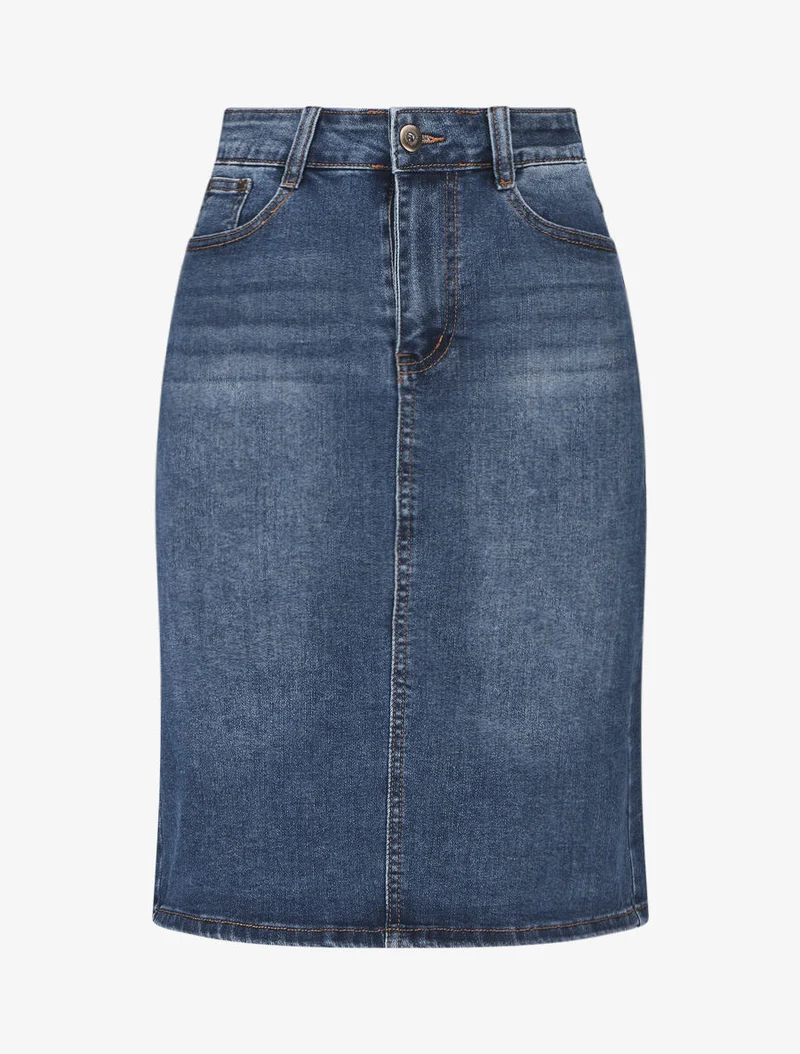 Jupe classique en jean - Bleu