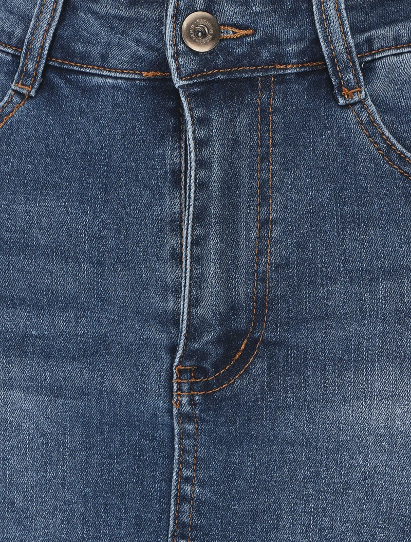 Jupe classique en jean - Bleu