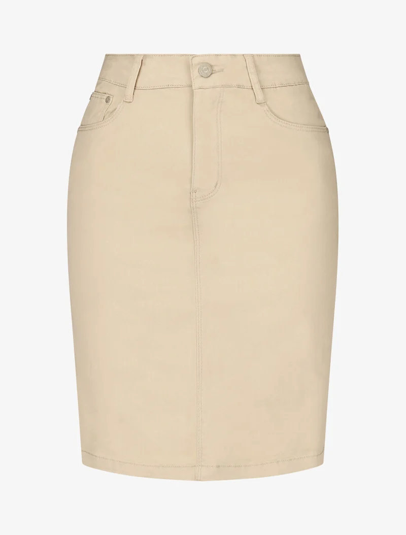 Jupe unie droite classique - Beige
