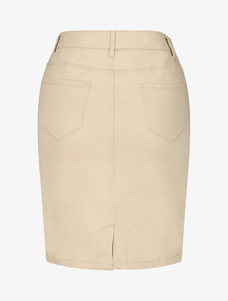 Jupe unie droite classique - Beige