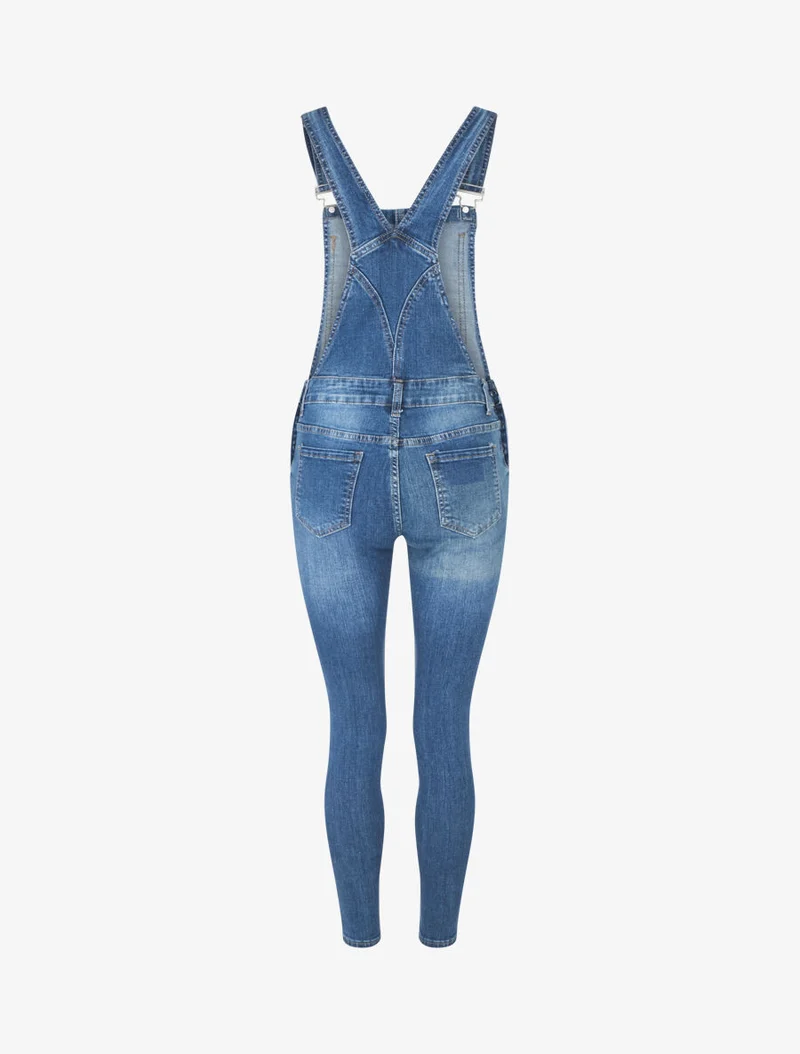 Salopette taille basse coupe skinny - Bleu