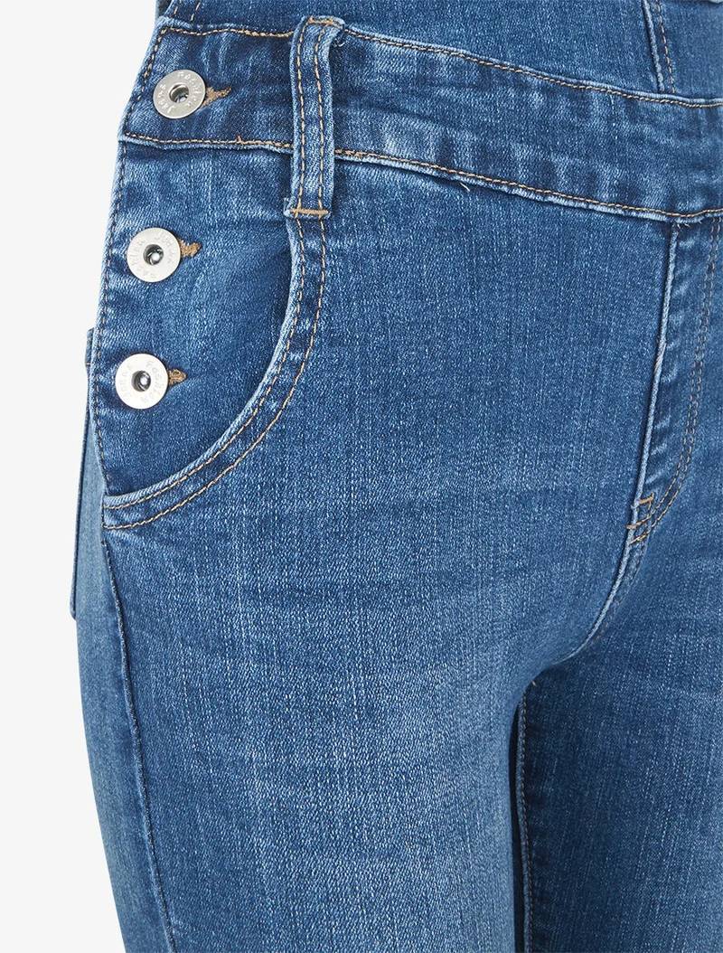 Salopette taille basse coupe skinny - Bleu