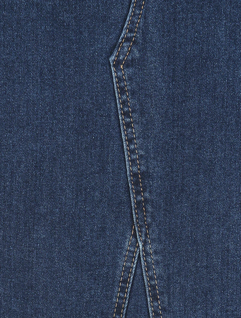Jupe longue à taille haute - Bleu
