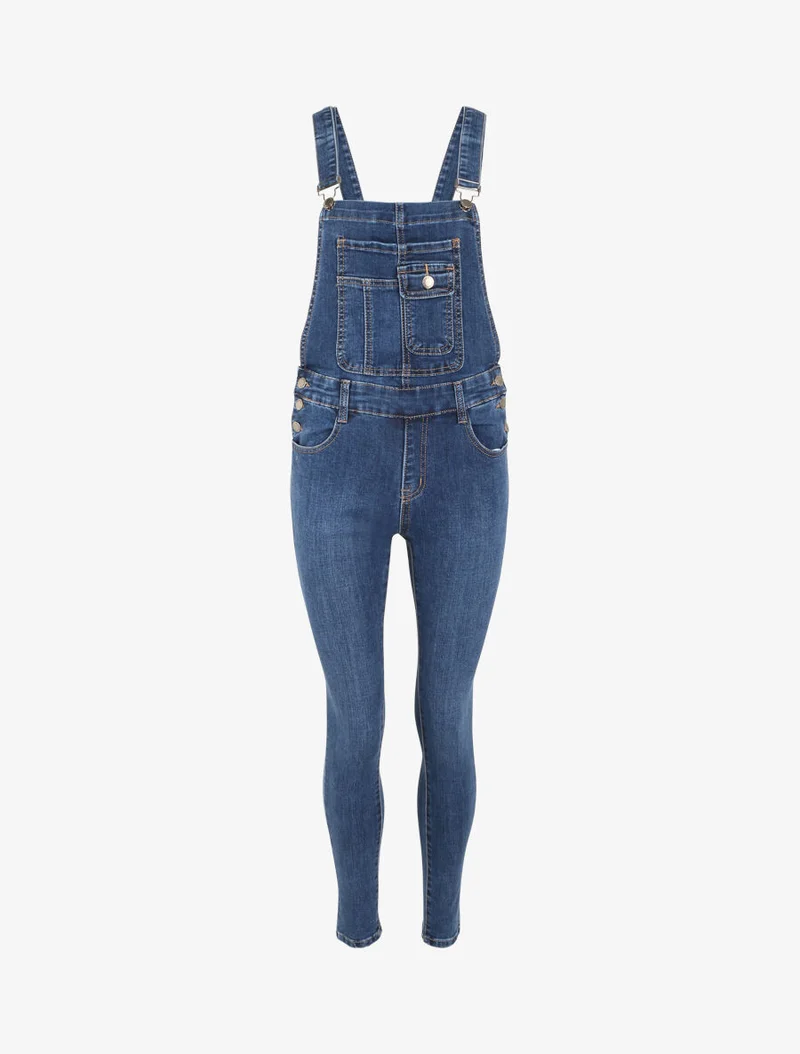 Salopette en jean coupe skinny - Bleu
