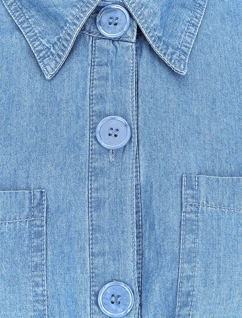Combinaison en jean coupe droite - Bleu denim