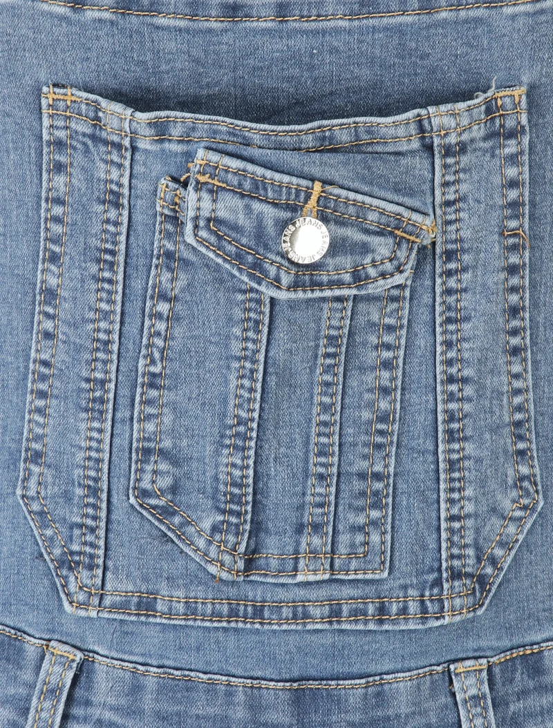 Salopette en jean à détail griffures - Bleu clair