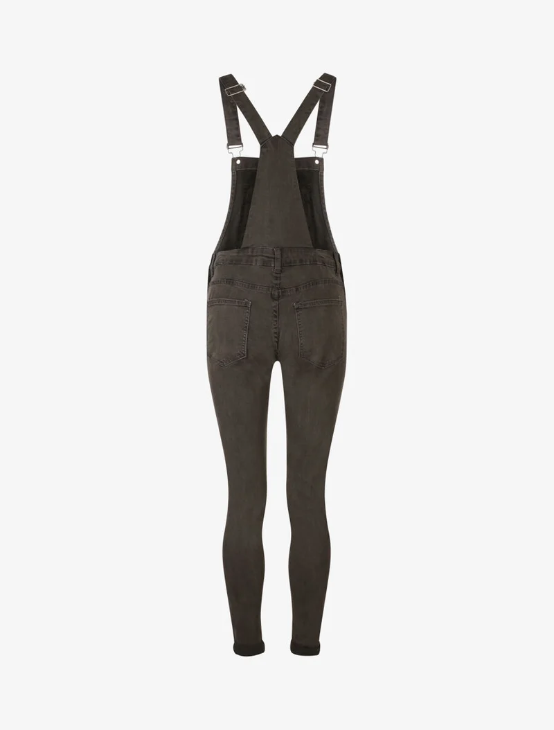 Salopette en jean coupe slim - Gris foncé