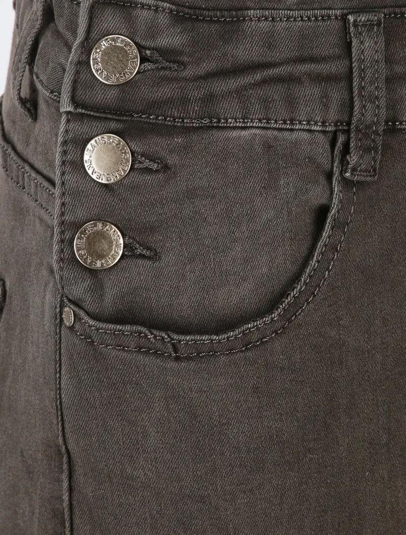 Salopette en jean coupe slim - Gris foncé