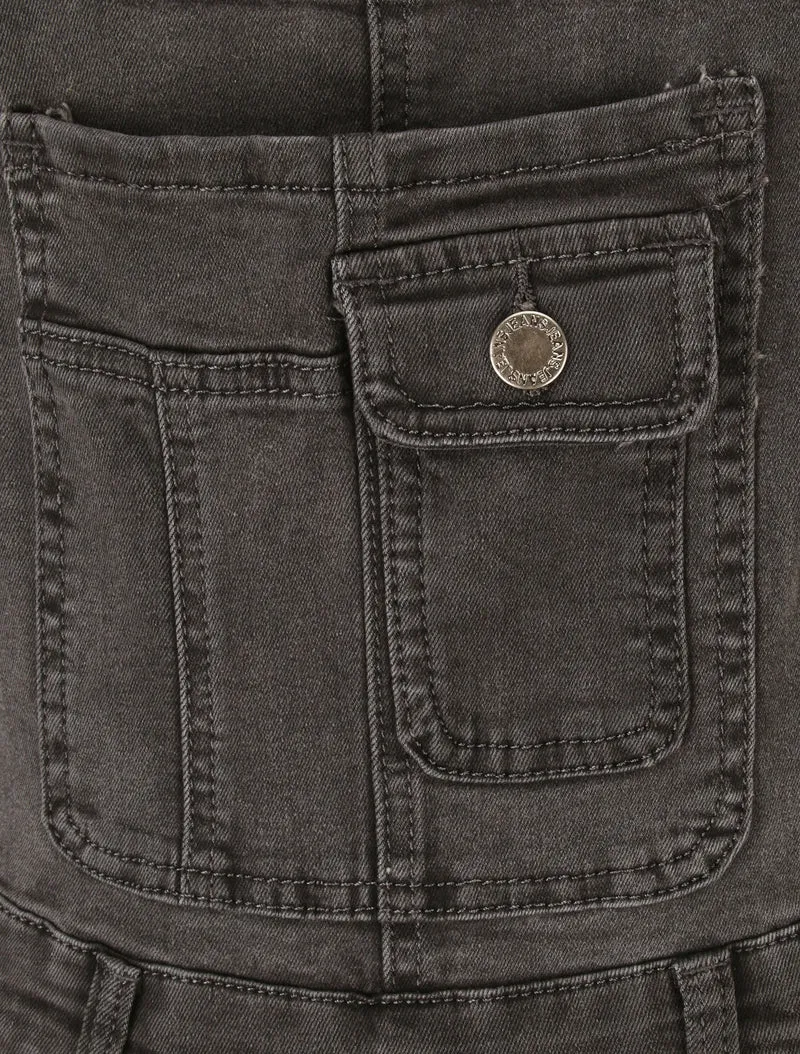 Salopette en jean coupe skinny - Gris