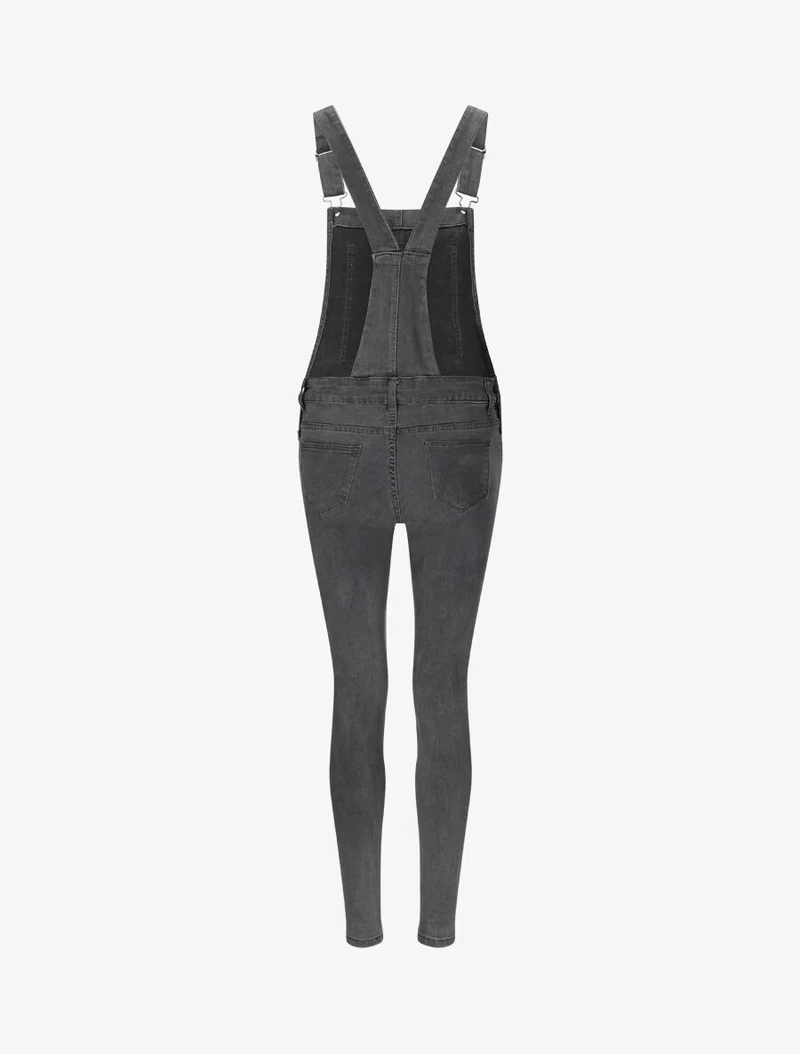 Salopette en jean skinny - Gris