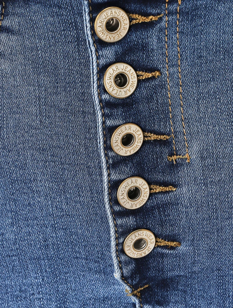Jupe en jean droite - Bleu