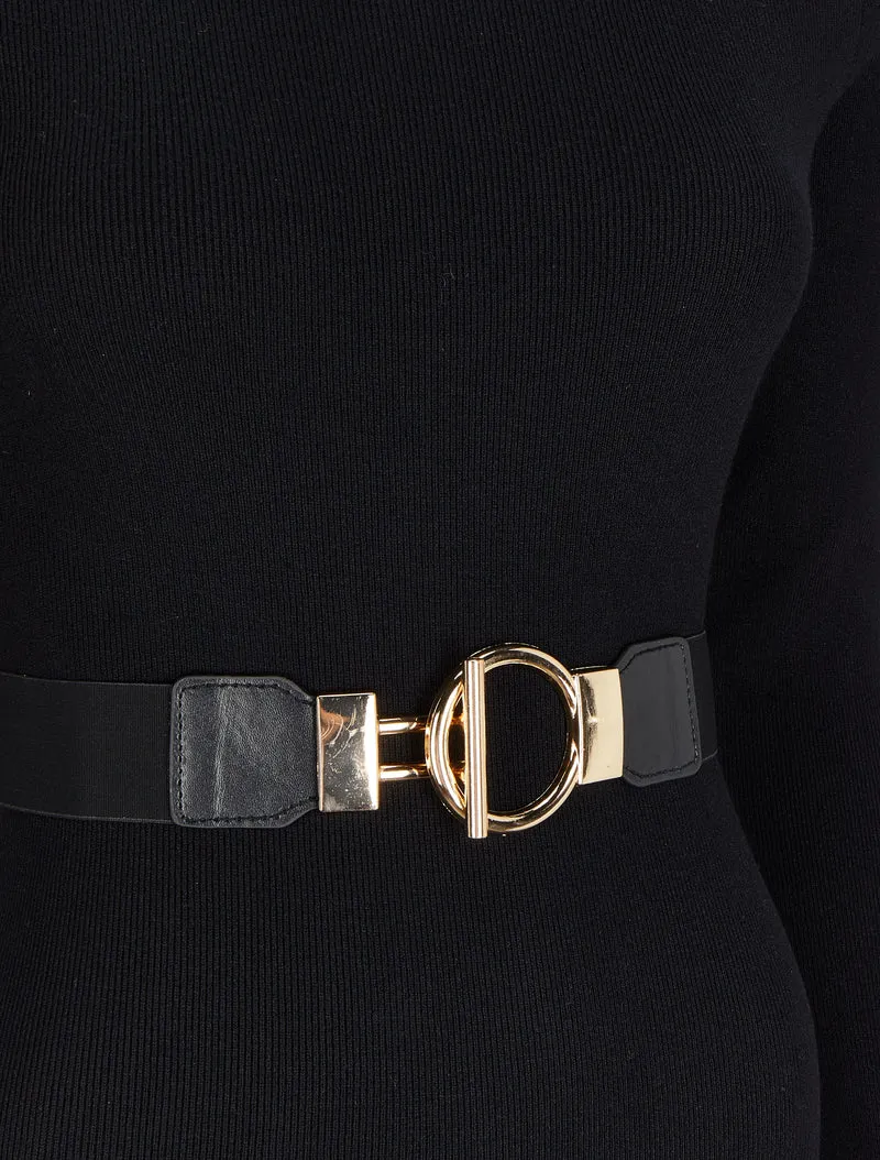 Robe pull longue à col roulé - Noir