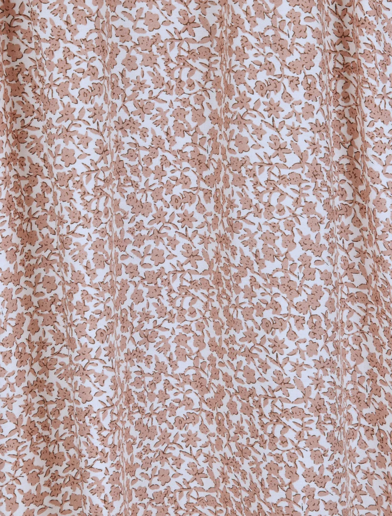 Robe longue à imprimé pivoines - Blanc