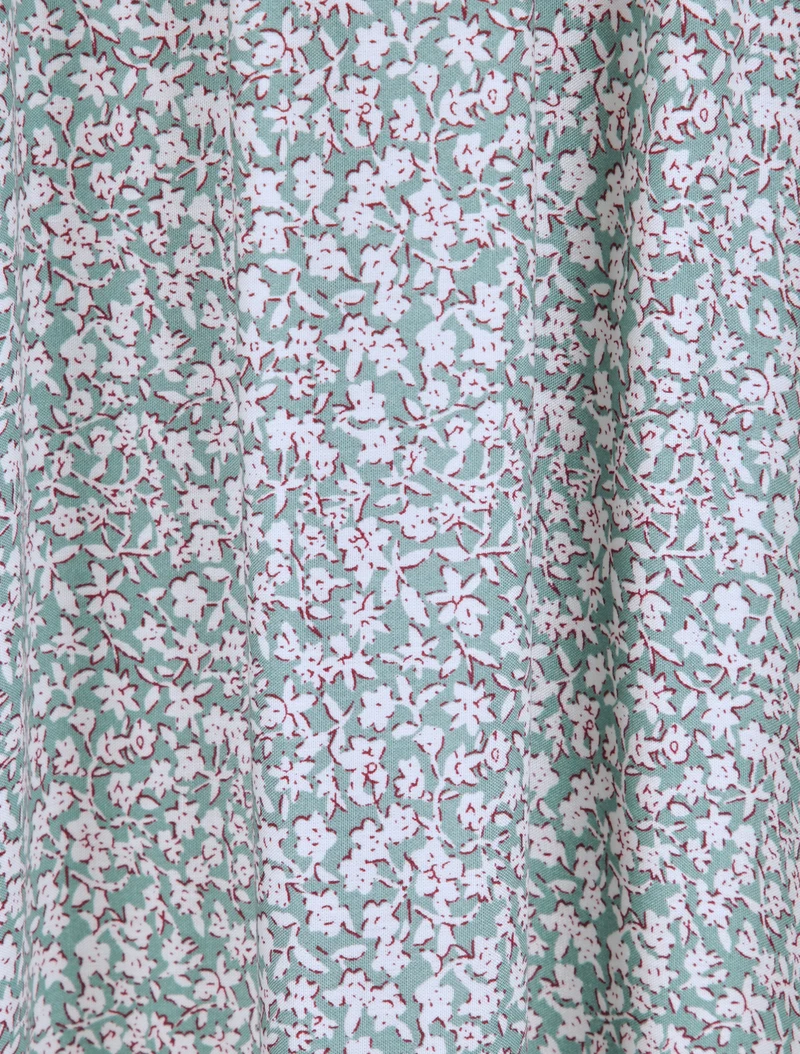 Robe longue à imprimé pivoines - Vert d'eau