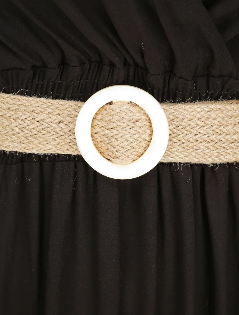 Robe longue cintrée coupe empire - Noir