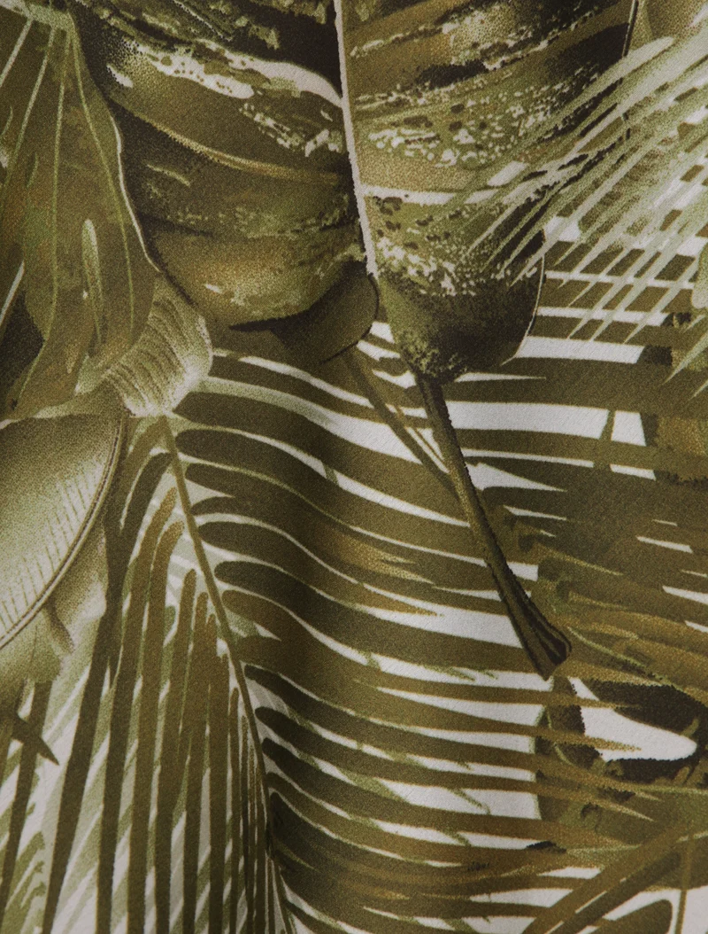 Top imprimé feuilles de palmiers et bananiers - Blanc