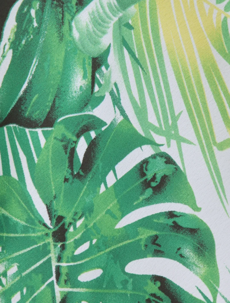 Top imprimé feuilles de palmiers et bananiers - Vert