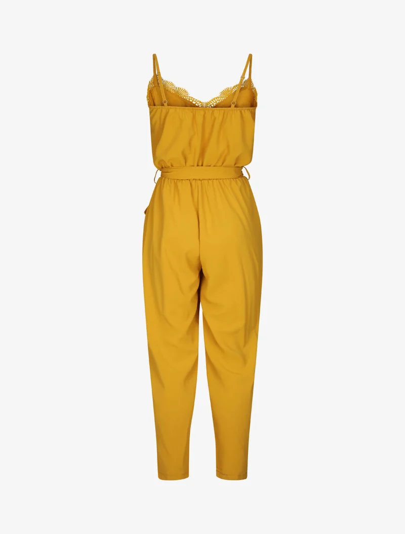 Combinaison fluide uni - Jaune moutarde